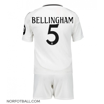 Billige Fotballdrakt Real Madrid Jude Bellingham #5 Replika Hjemmedraktsett Barn 2024-25 Kortermet (med bukser)
